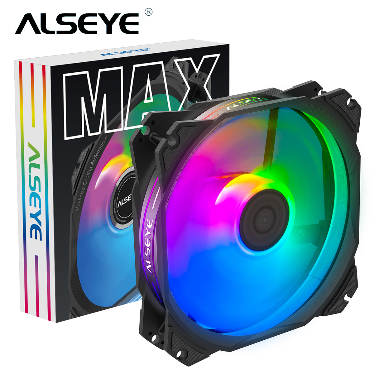 Alseye M120-PB 3pin/4pin PC Fan With RGB Effect Black