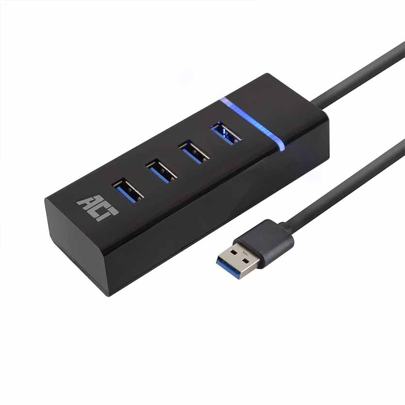 ACT AC6300 USB 4-PORT HUB3.2 GEN1 BLACK