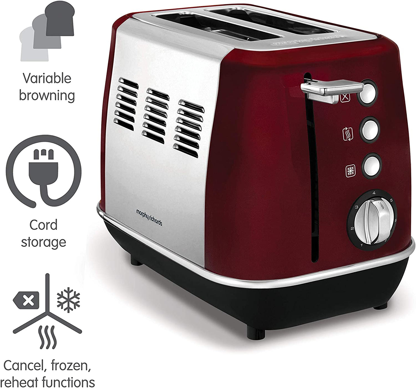 Morphy Richards 224408 Evoke 2 Slice Toaster 850W Red