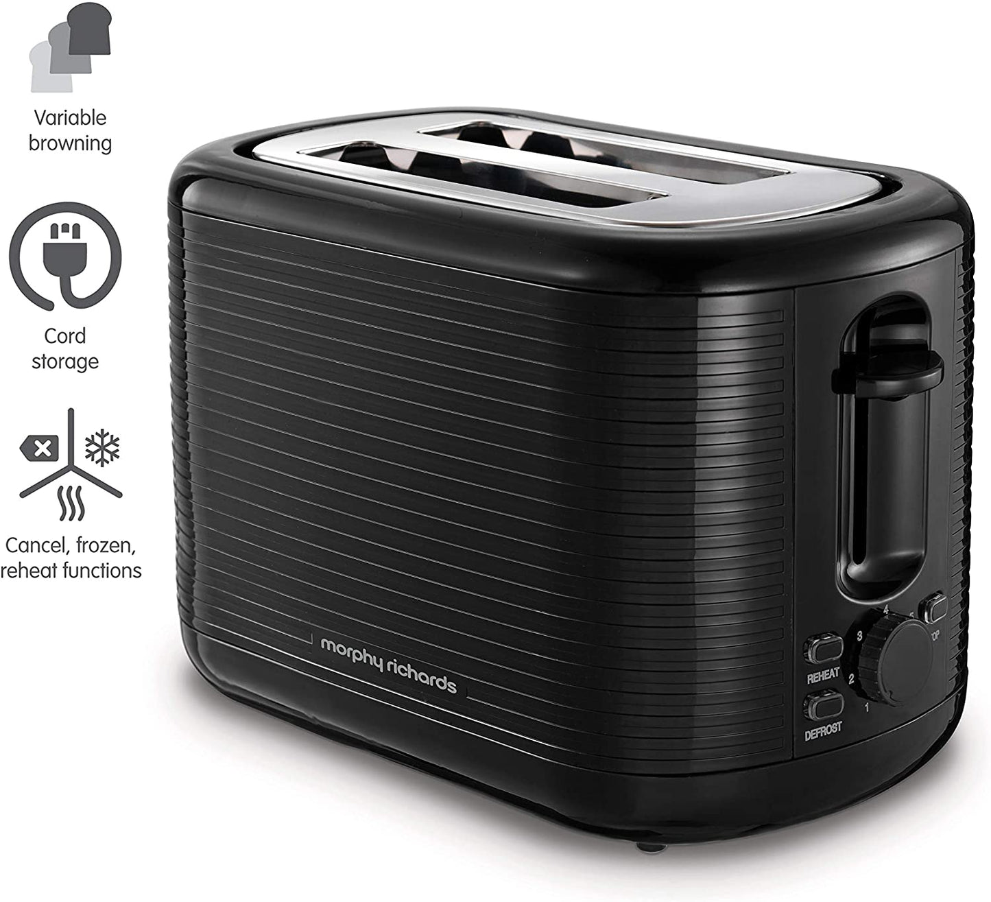 Morphy Richards 228398 Arc 2 Slice Toaster 800W Black