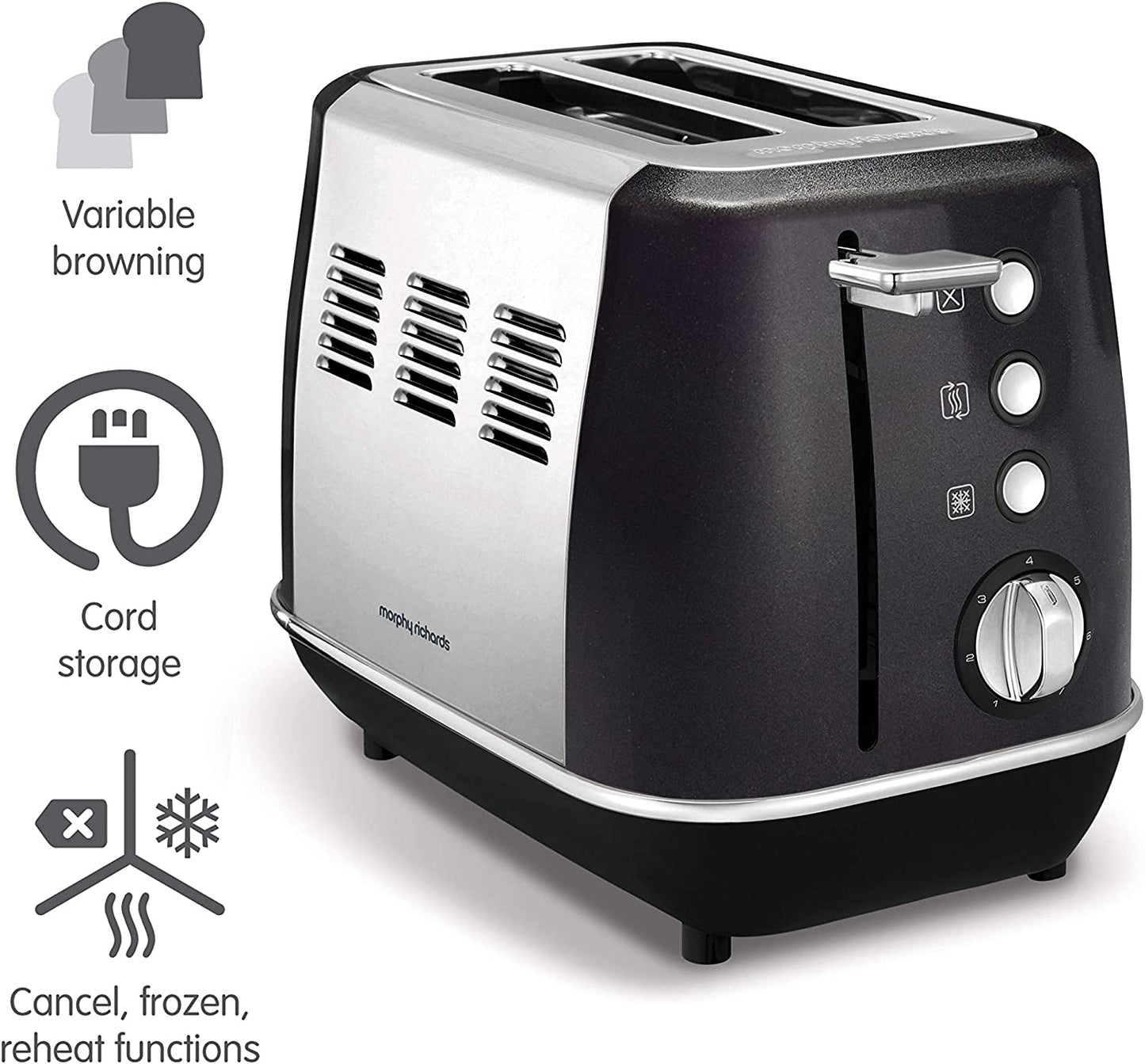 Morphy Richards 224405 Evoke 2 Slice Toaster 850W Black
