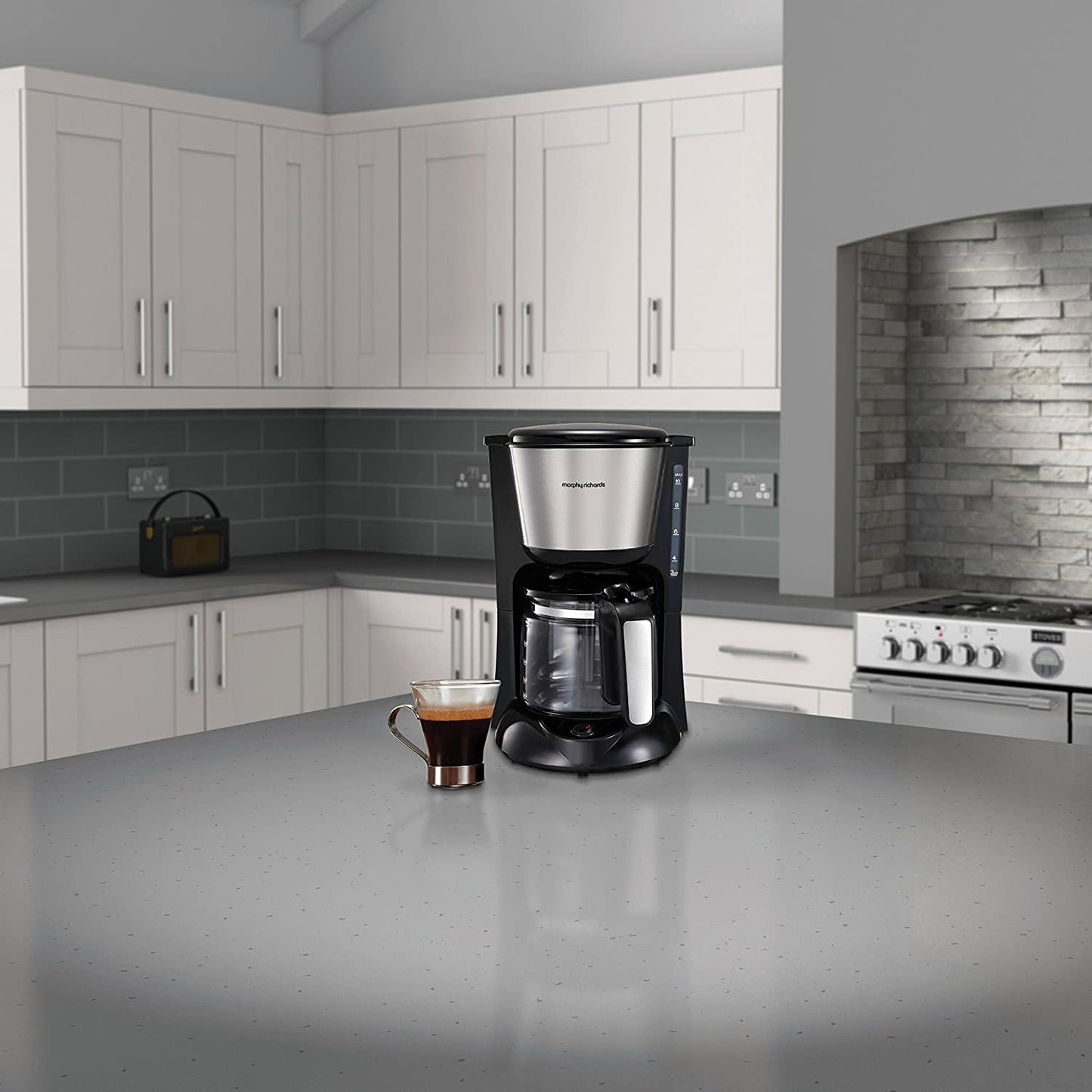 Morphy Richards 162501 Equip Filter Coffee Machine Black/Inox