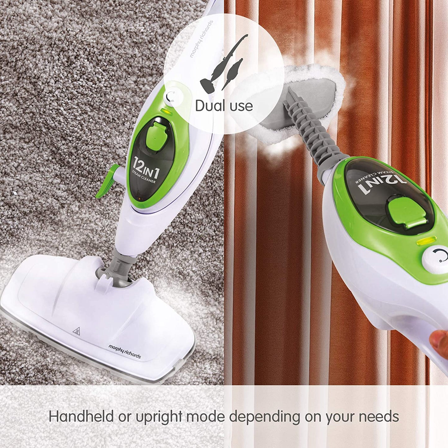 Morphy Richards 720512 12 in 1 Steam Cleaner 1500W White/Green