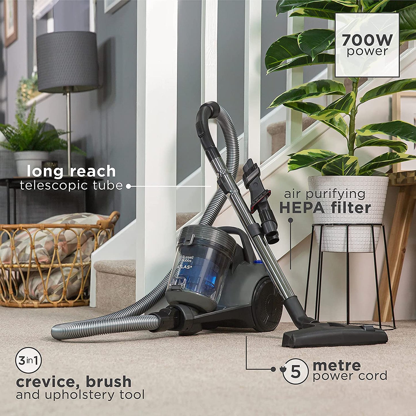 Russell Hobbs Atlas RHCV3101 Cylinder Bagless Vacuum Cleaner