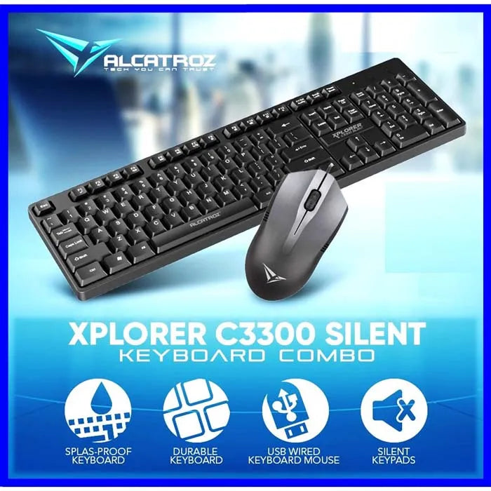 Alcatroz XPLORER C3300 Wired Keyboard & Mouse Black