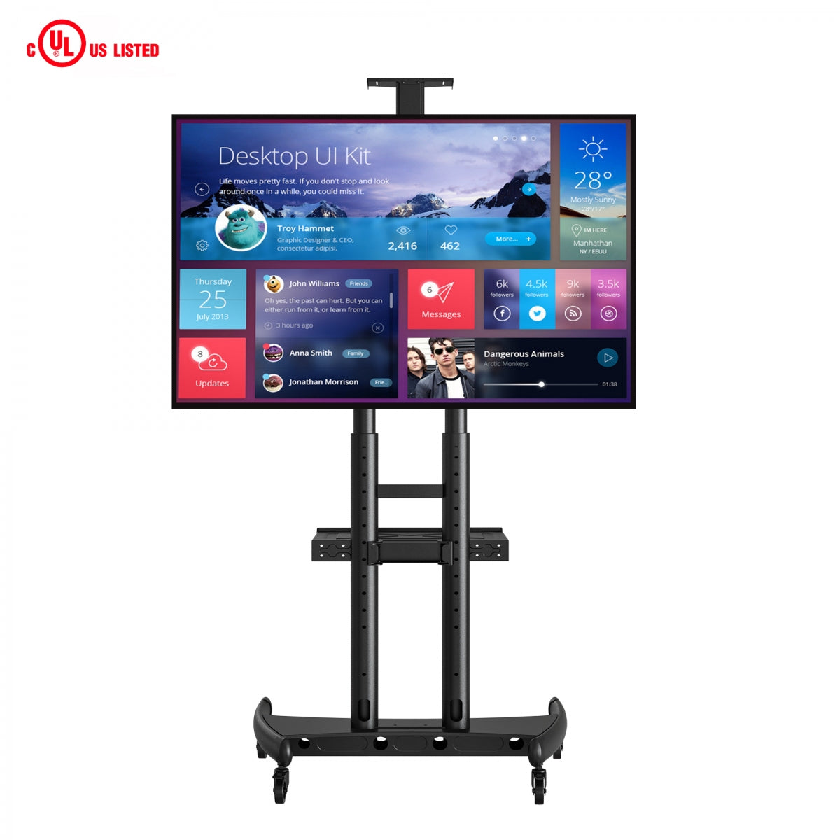 NBMounts Trolley AVA1800-70-1P 1.65m up to 80''