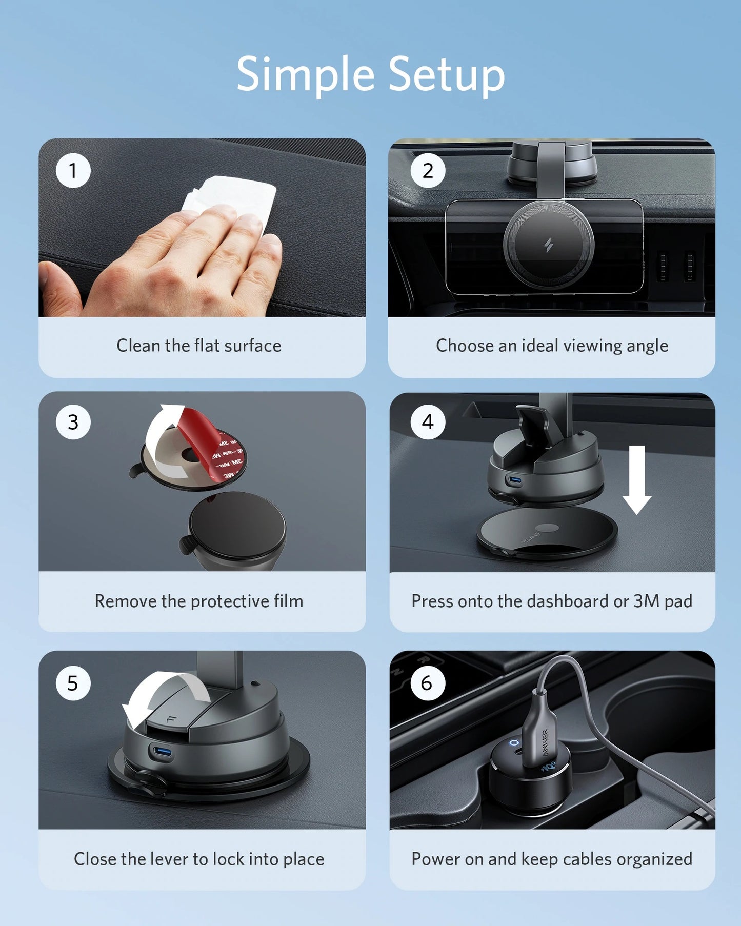 Anker PowerWave Mag-Go Car Wireless Charging Kit