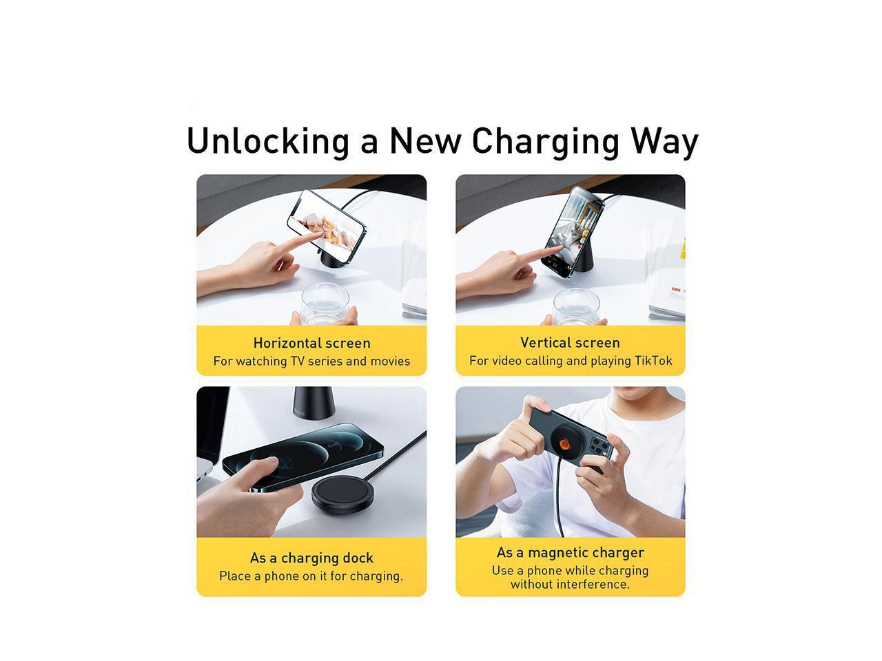 Baseus Simple Magnetic Stand Wireless Charger Black