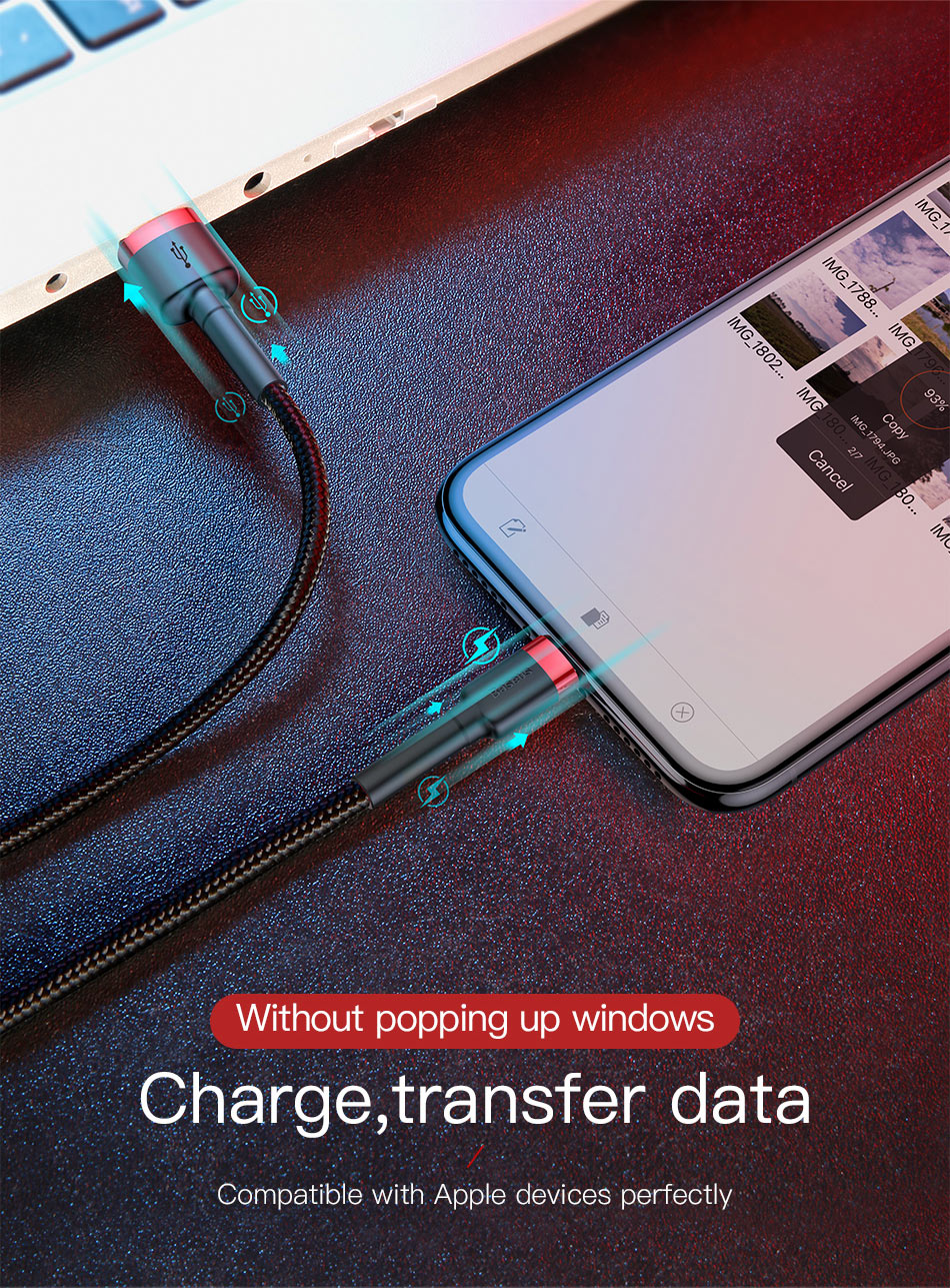 Baseus Cafule Braided Lightning Cable 2.4A 0.5m Grey