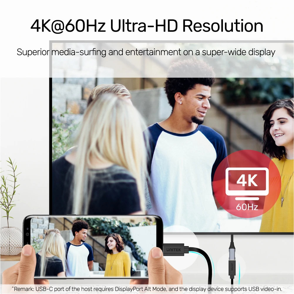 Unitek C14086ABK USB3.2 USB-C Male to USB-C Female Extension Cable PD100W 50cm
