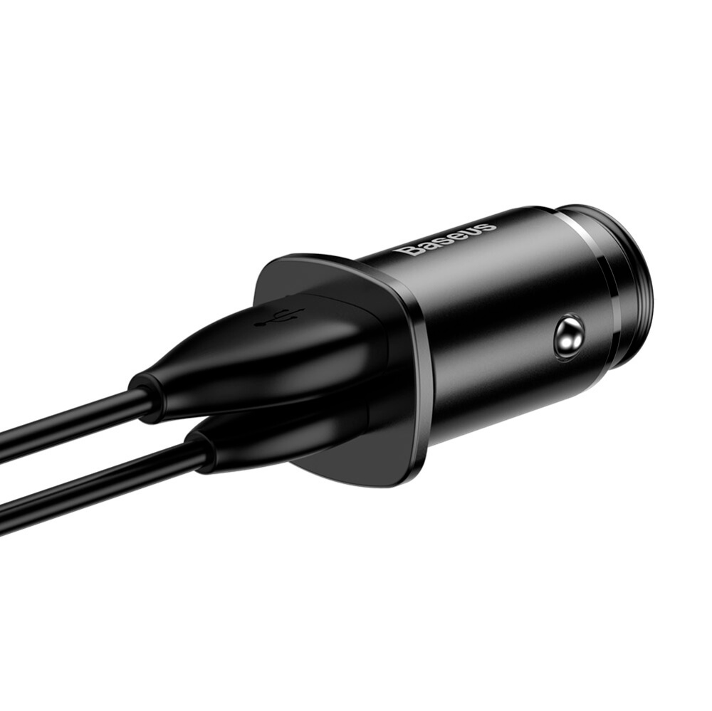Baseus Square Metal 30W Quick Car Charger Black