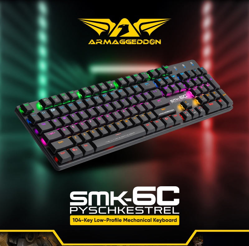 Armaggeddon SMK-6C PSYCHKESTREL Low Profile Blue Switch Mechanical Keyboard