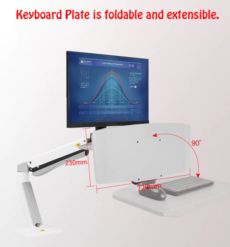 NBMounts FC55 Sit Stand Station With Foldable Tray