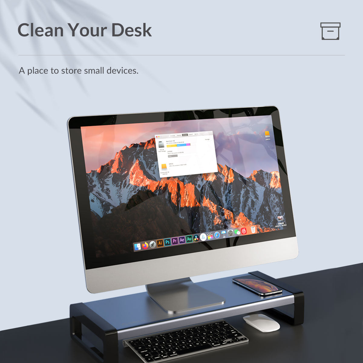Orico Stand Monitor Aluminium Grey HSQ-02-GY