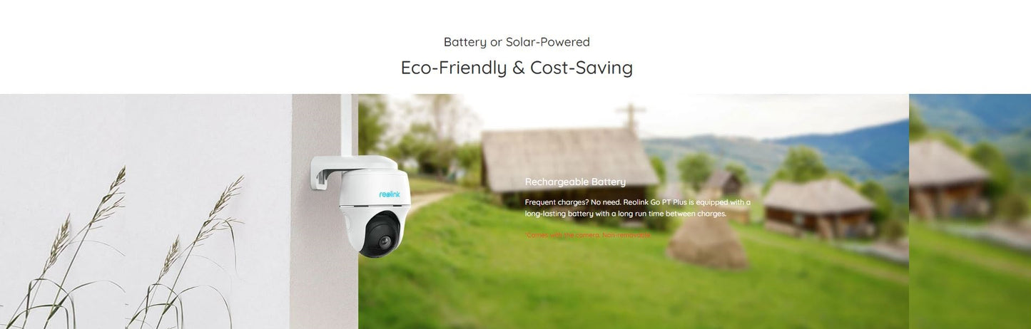 Reolink ARGUS GO PT Plus 4G Outdoor Battery PTZ Camera with Solar Panel