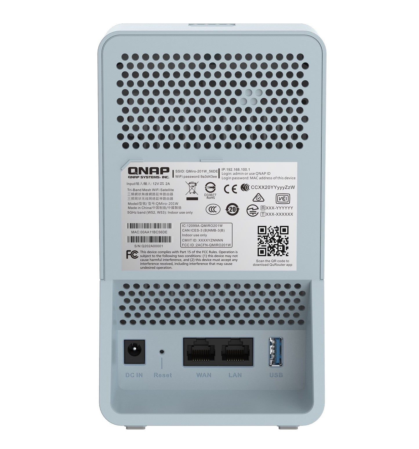 QNAP QMiro-201W Tri-Band Mesh Wi-Fi 5 SD-WAN VPN Router