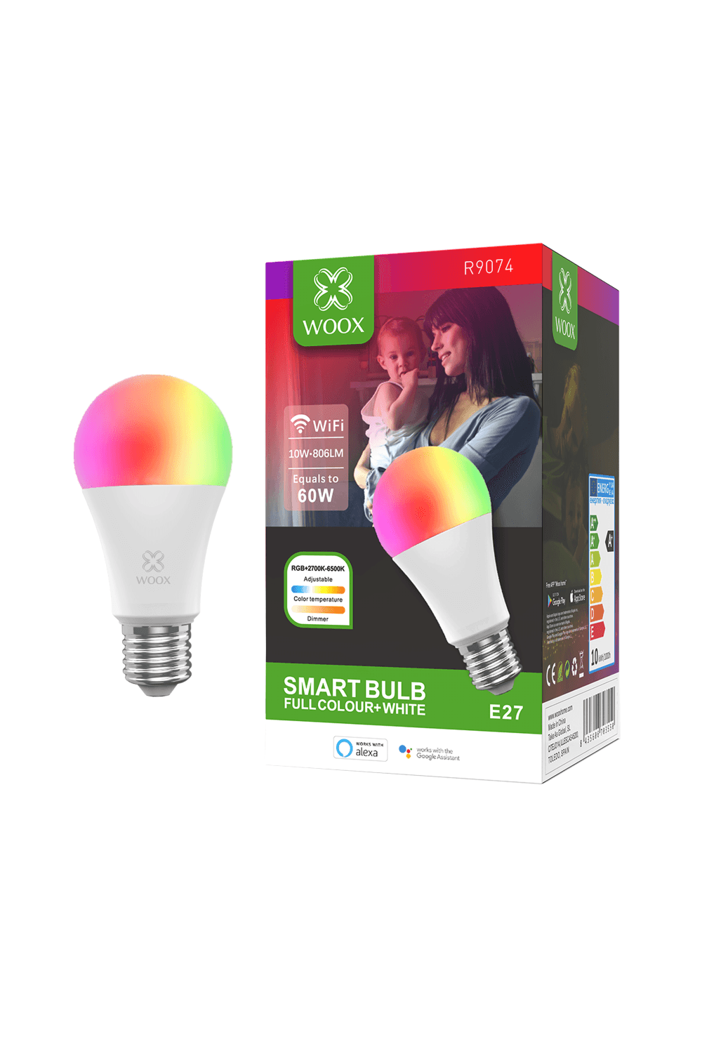 WOOX R9074 E27 10W Wi-Fi Smart LED Bulb RGB & CCT