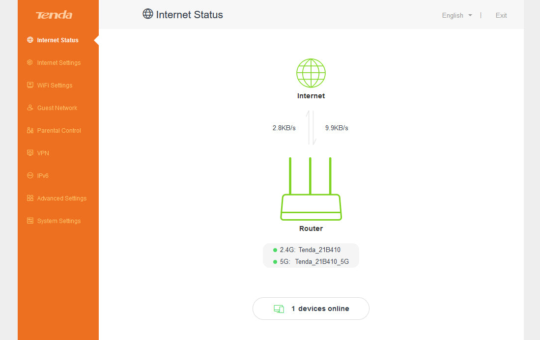 Tenda RX3 AX1800 Wi-Fi 6 Dual Band Gigabit Router