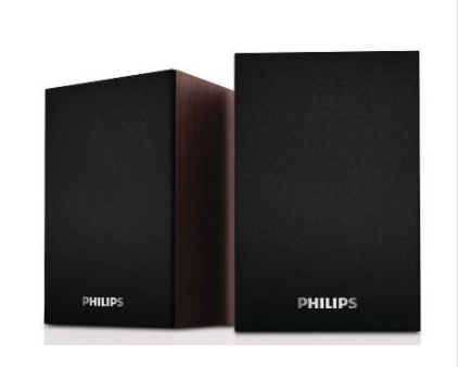 PHILIPS SPA20/00 SPEAKERS 7W X 2 USB CLASS-AB AMPLIFIER 1.5M CABLE BROWN-BLACK