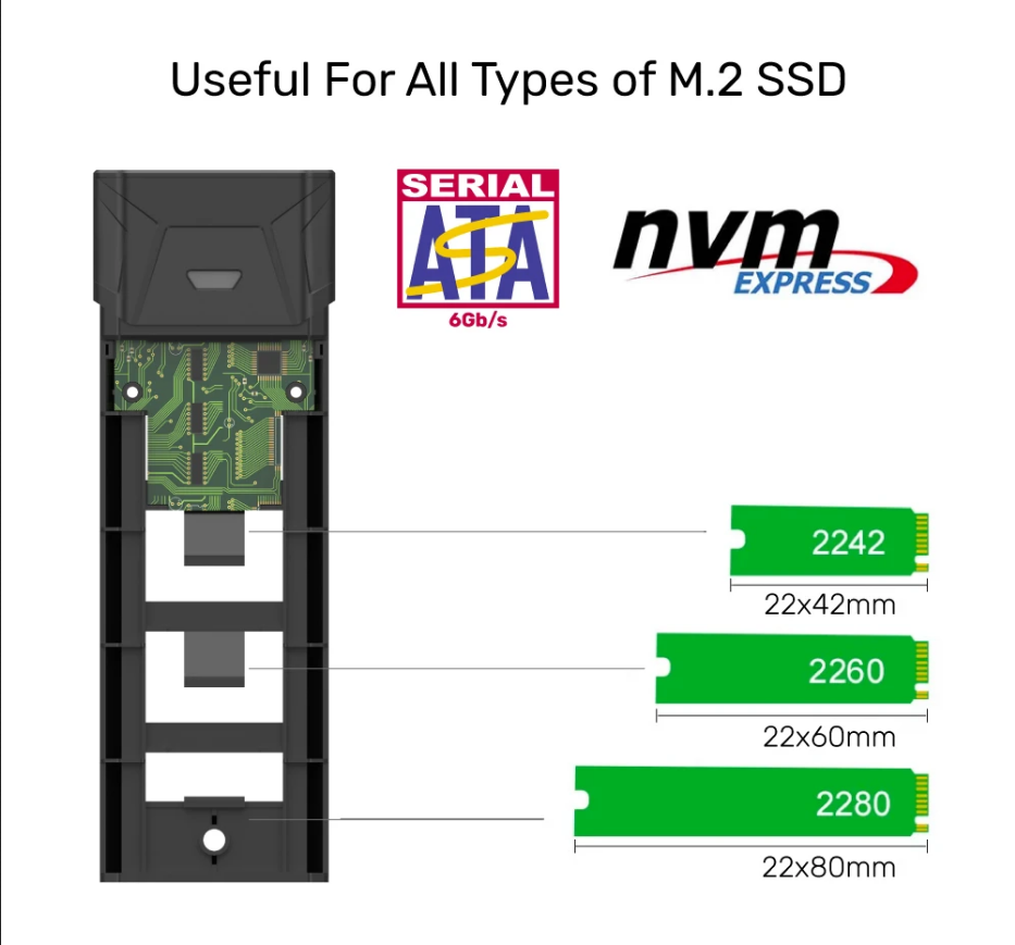 Unitek S1204B USB-C to NVMe/SATA M.2 SSD Enclosure