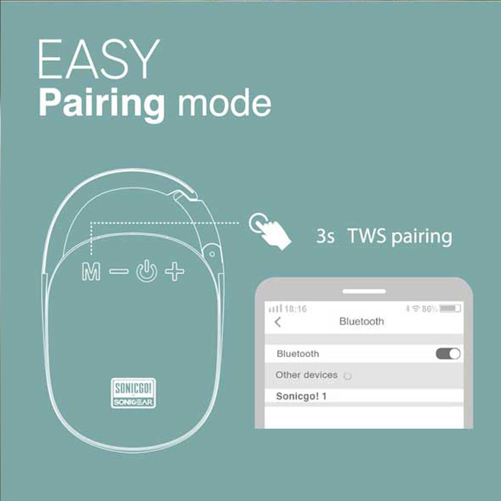 SonicGear SONICGO!1 Portable Bluetooth Speaker Black