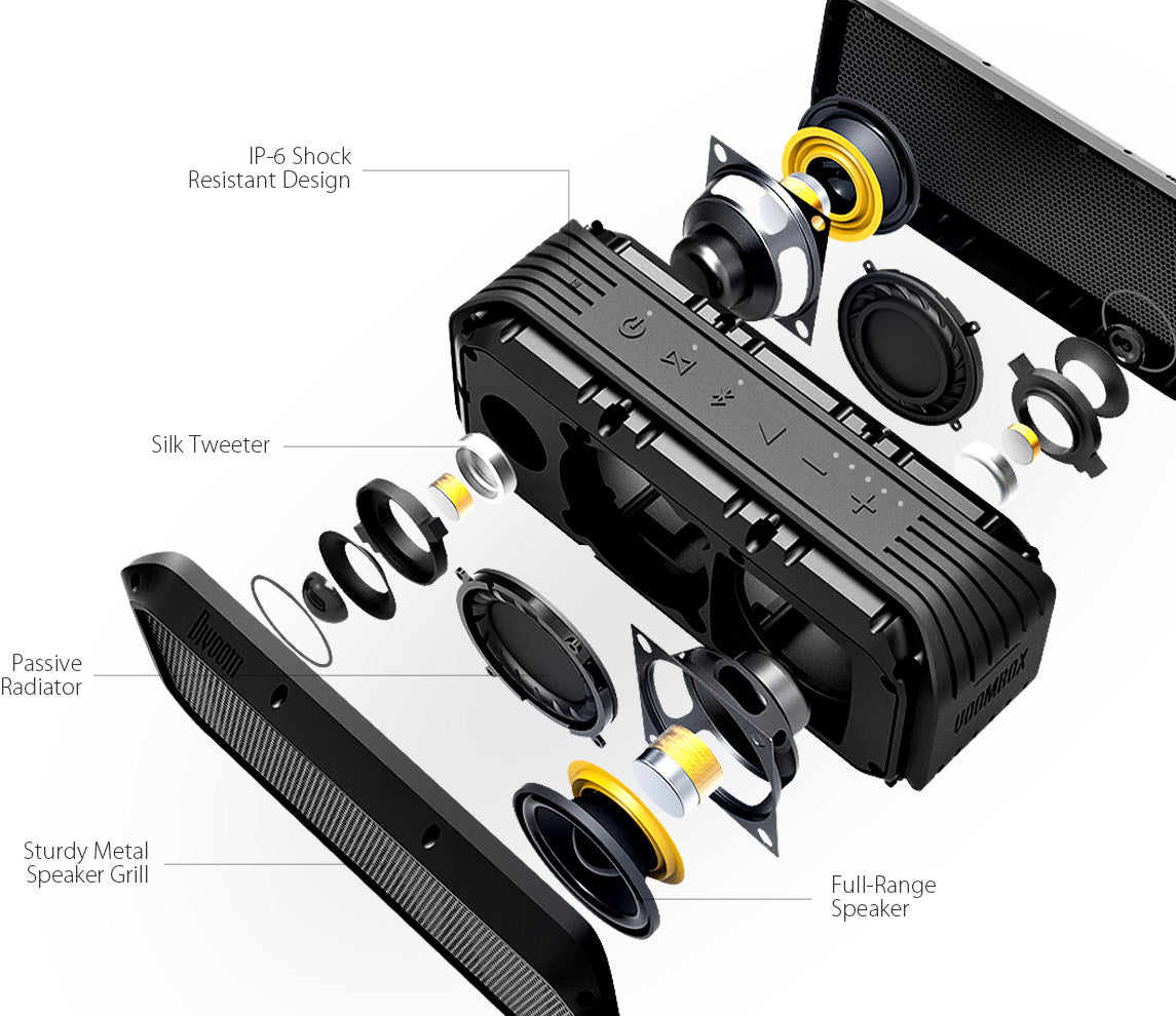Divoom Voombox Power Portable Bluetooth Speaker black