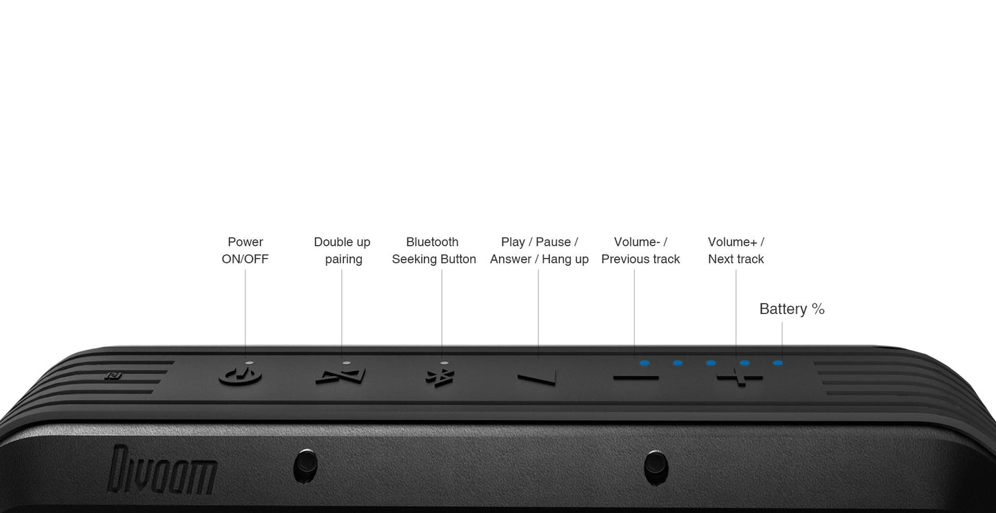 Divoom Voombox Power Portable Bluetooth Speaker black