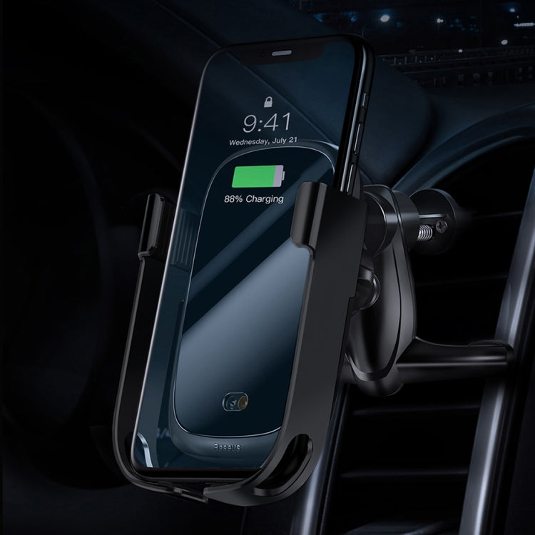 Baseus Rock-Solid Wireless Car Charger/Holder Black