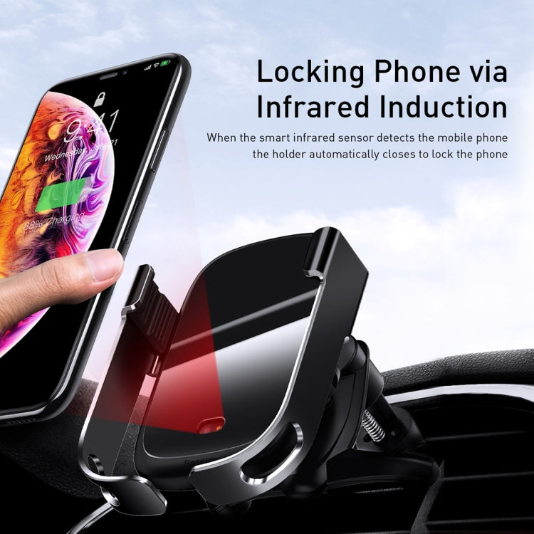 Baseus Rock-Solid Wireless Car Charger/Holder Black