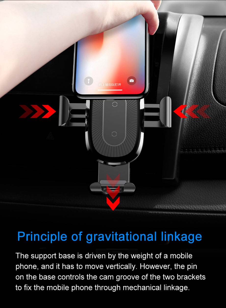 Baseus WXYL-01 Wireless Air Vent Gravity Car Charger Black
