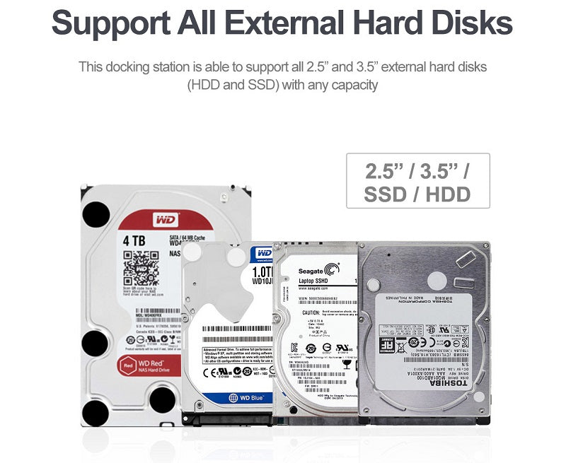 Unitek Y-1078 2.5/3.5inch SATA6G Single Bay HDD Docking Station