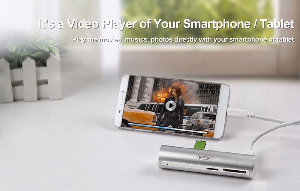 Unitek Y-3094 USB3.1 Type-C 3-port Hub with Card Reader