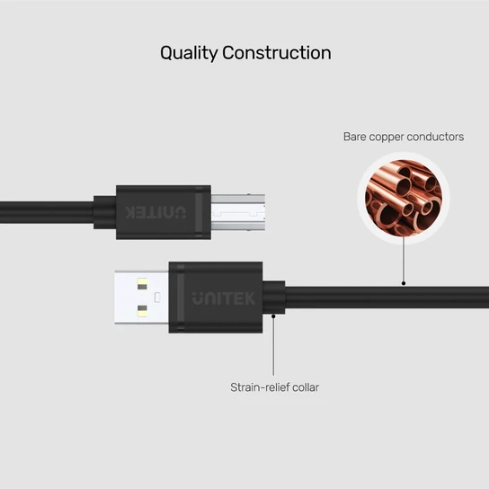 Unitek Y-C421GBK USB 2.0 Cable A-B 5m