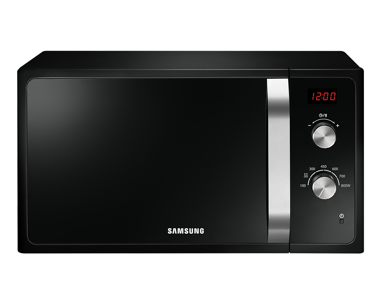 SAMSUNG MICROWAVE, MS23F300, 23L, DUAL DIAL, 800W, BLACK & BLACK GLASS