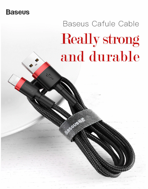 Baseus Cafule Braided Lightning Cable 2.4A 0.5m Grey