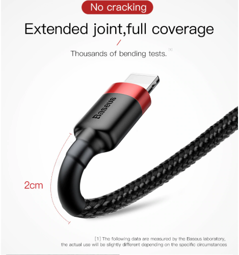 Baseus Cafule Braided Lightning Cable 2.4A 0.5m Grey