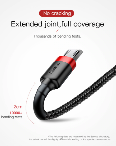 Baseus Cafule Braided MicroUSB Cable 1.5A 2.0m Red
