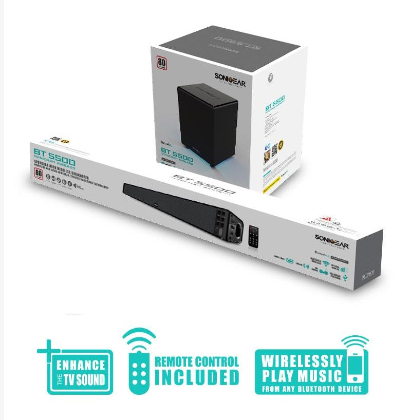 SonicGear Sonicbar BT-5500 Soundbar Wireless SubWoofer