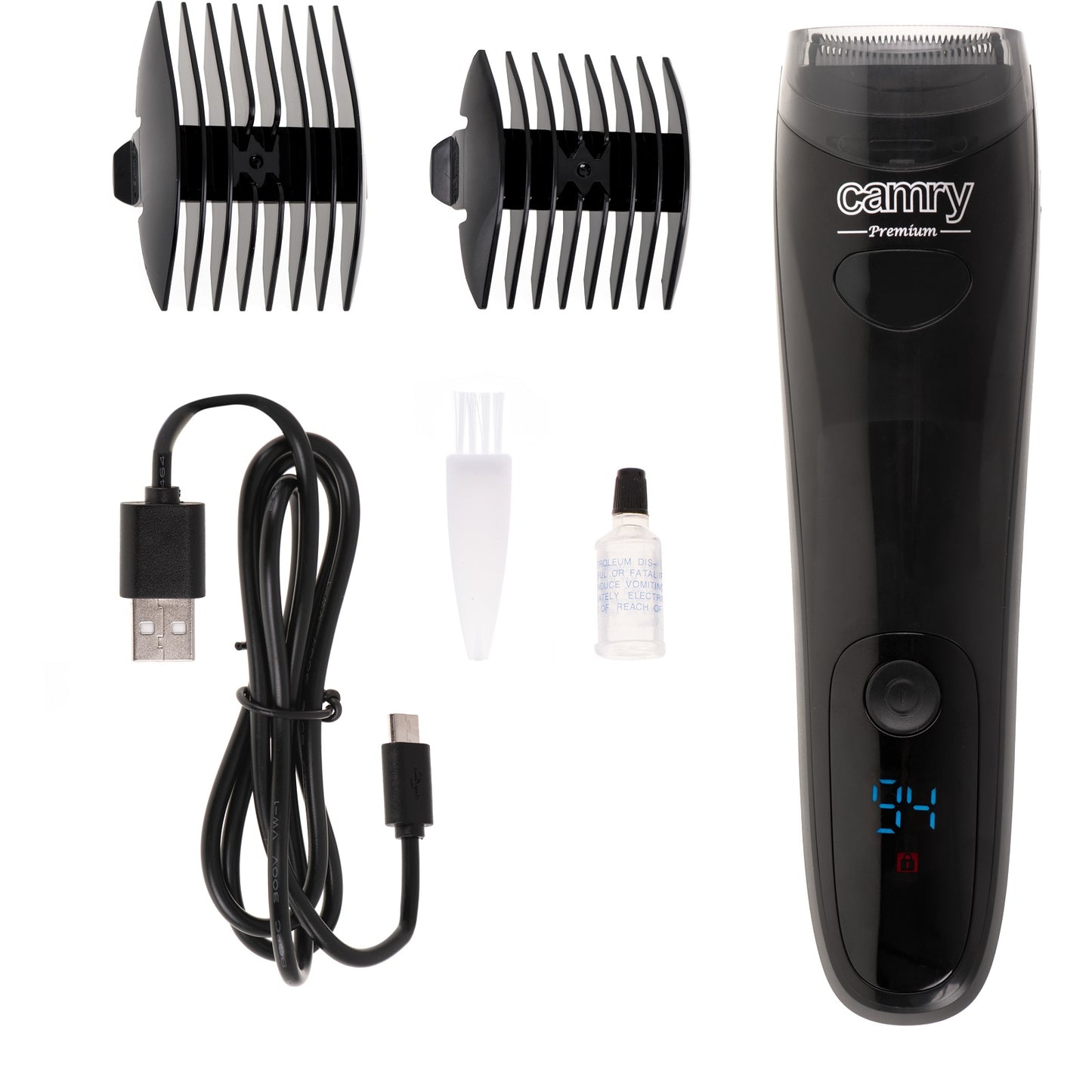 Camry CR2833 Vacuum Beard Trimmer USB Charger LCD Display