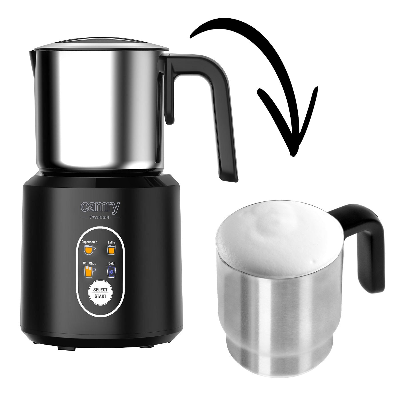 Camry CR4498 Milk Frother 2in1 Frothing and Heating