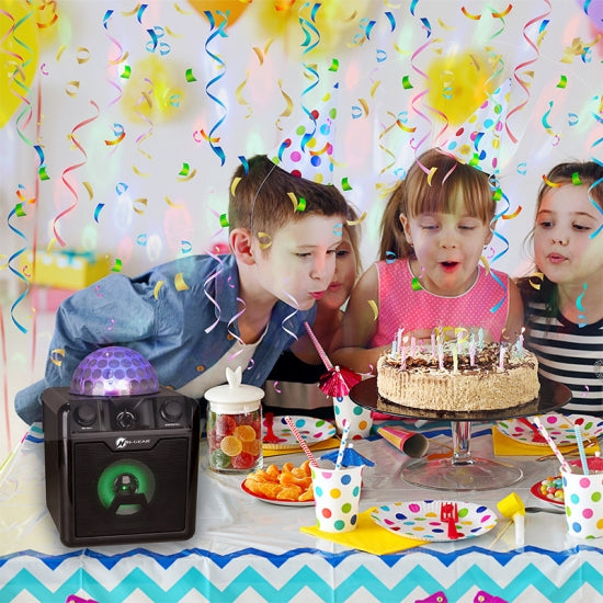 N-Gear DISCO BLOCK 410 Portable Karaoke Speaker with Discoball With 2 Microphones