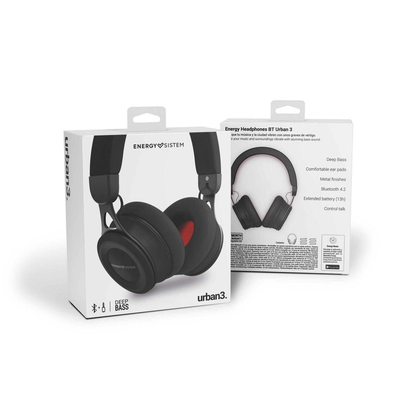 Energy Sistem Headphones BT Urban 3 Wireless Bluetooth Black