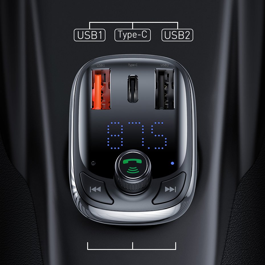 Baseus CCTM-B01 Car Charger with USB/BT/SD/FM Transmitter