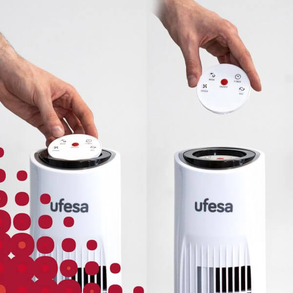 UFESA TW1500 Tower Fan with R/Control 45W 3 Speeds White