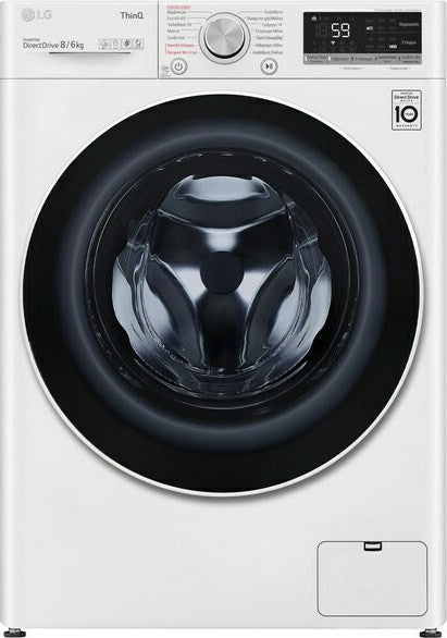 LG F4DV508S0E Washing Machine-Dryer 8kg / 6kg Steam 1400 Rpm with Wi-Fi White