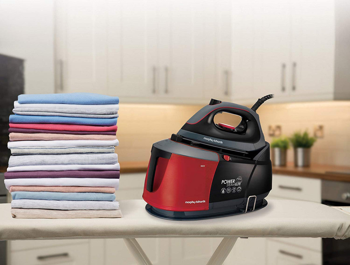 Morphy Richards 332013 AutoClean Power Steam Elite Ceramaslide Steam Generator Iron 2400W Black/Red