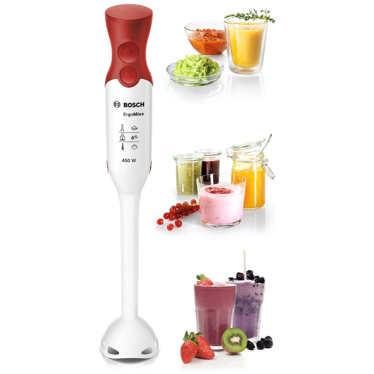 BOSCH MSM64010 Hand Blender Set 450W White / Red