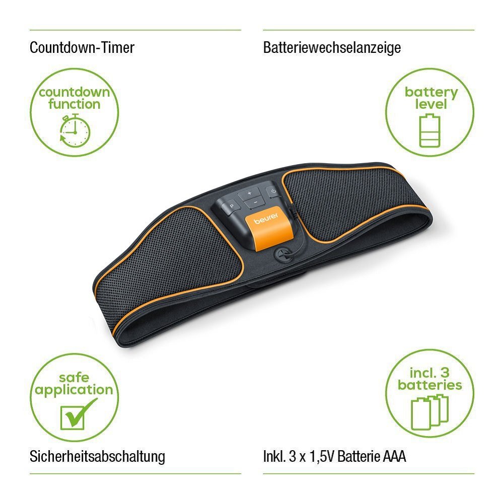 Beurer EM 37 Abdominal Toning Belt Black