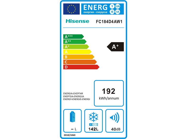 Hisense FC184D4AW1 Chest Freezer 142Lt A+ White