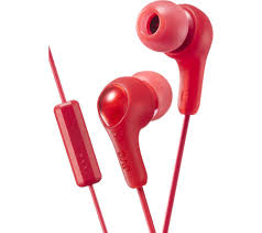 JVC Gumy Plus HA-FX7M-R-E Earphones with Microphone Cranberry Red